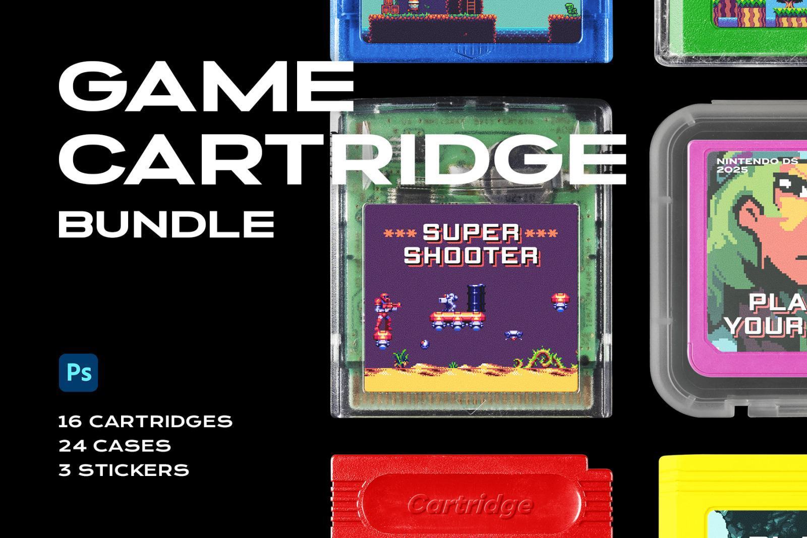 Game Cartridge Mockup Bundle Retro Template-GenZ Academy