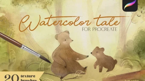 Watercolor tale brushes for procreate-GenZ Academy