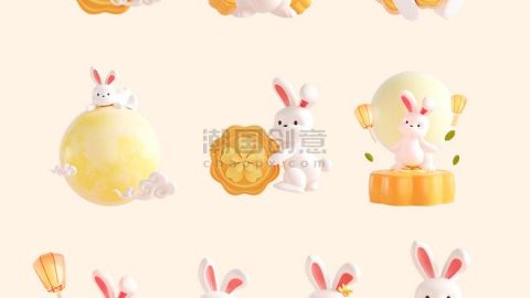Bộ Sưu Tập Thỏ Trung Thu 3D - Thêm Sự Sống Động Cho Thiết Kế Đồ Họa Của Bạn-GenZ Academy