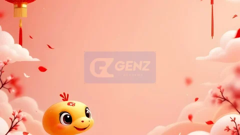 File thiết kế lịch thông báo nghỉ tết 2025 năm chú Rắn cute-GenZ Academy