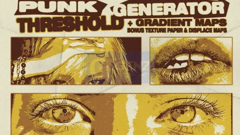 Punk Threshold Generator - Photoshop Action + Gradient Maps-GenZ Academy