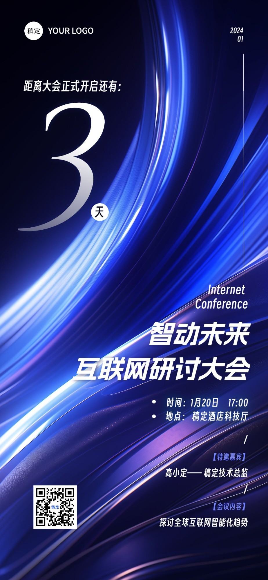 Poster Đếm Ngược Toàn Màn Hình Dành Cho Hội Nghị IT.-GenZ Academy