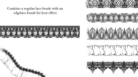 Lace brushes for Photoshop by nyanfood-GenZ Academy