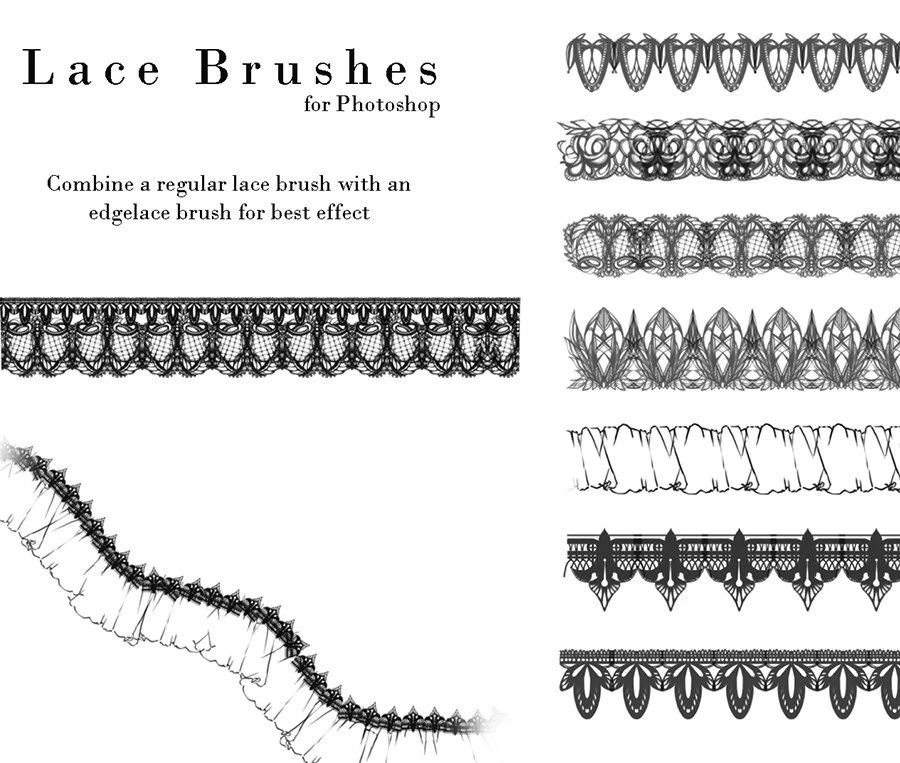 Lace brushes for Photoshop by nyanfood-GenZ Academy