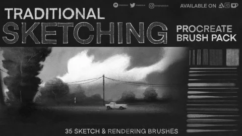 Traditional Sketching Brushes for Procreate-GenZ Academy