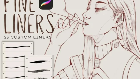 Fine Liners - 25 Brushes for Procreate-GenZ Academy