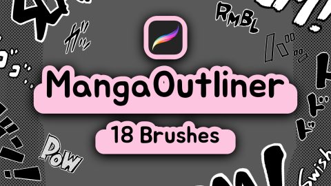 Procreate Manga Outliner / 18 brushes for manga-GenZ Academy