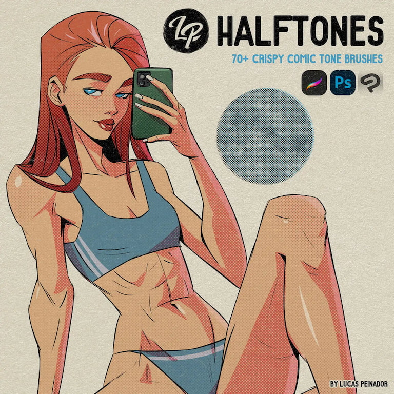 LP Halftone Brushes for Procreate, CSP-GenZ Academy