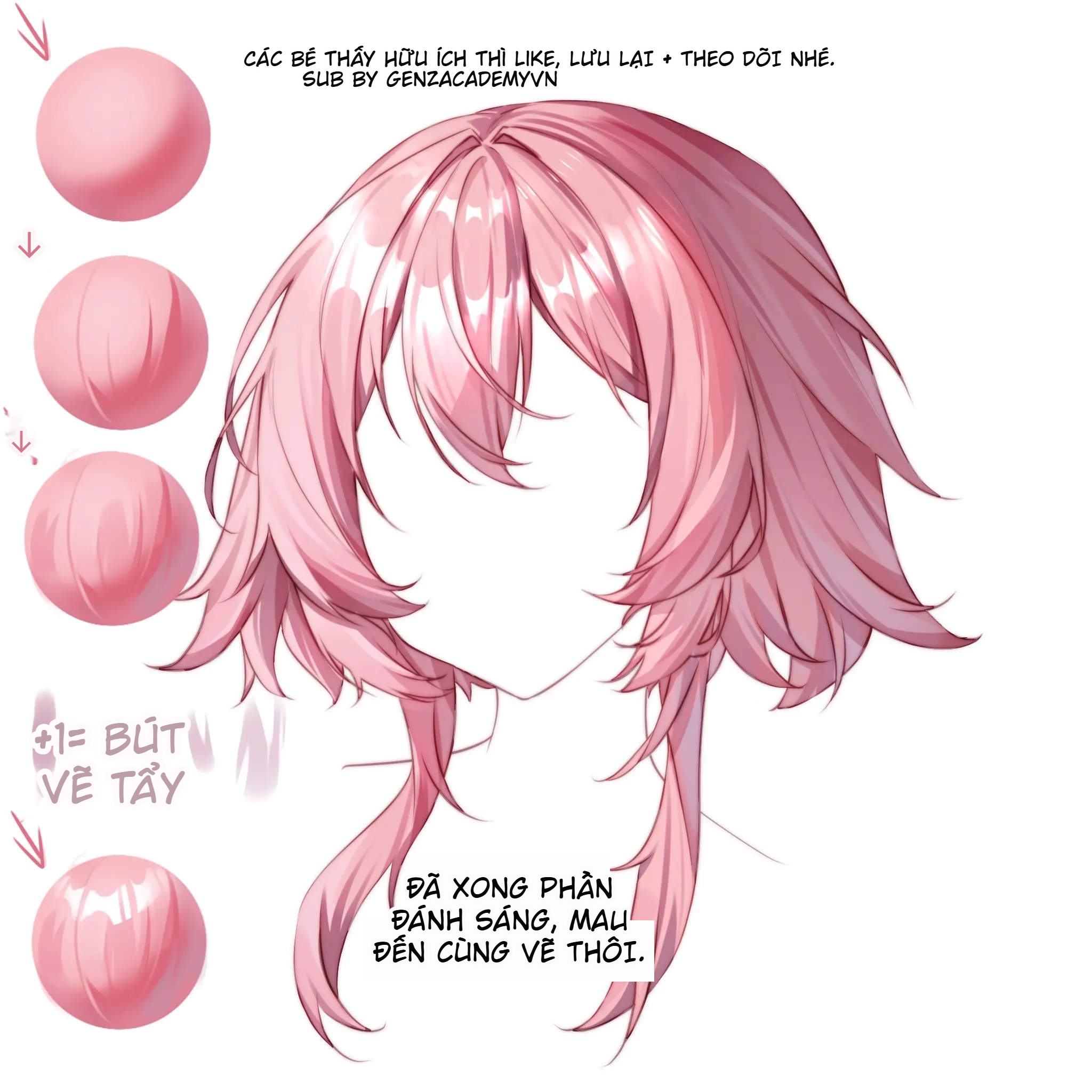 TÔ TÓC ANIME BẰNG 1 MÀU GỐC – LÀM SAO ĐỂ KHÔNG PHẲNG LÌ?-GenZ Academy