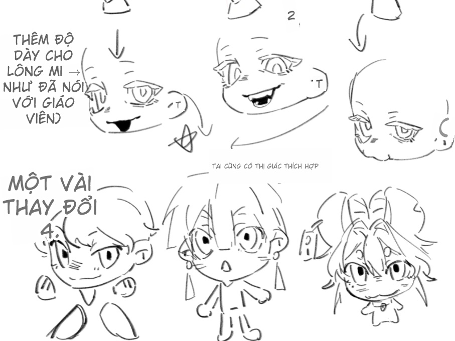 Cách vẽ QQ chibi mặt tròn xí muội-GenZ Academy