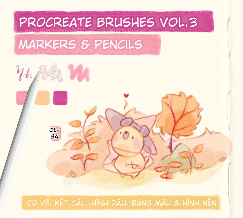 Bộ Cọ Procreate Tập 3 - Bút Dạ & Bút Chì - GenZ Academy-GenZ Academy
