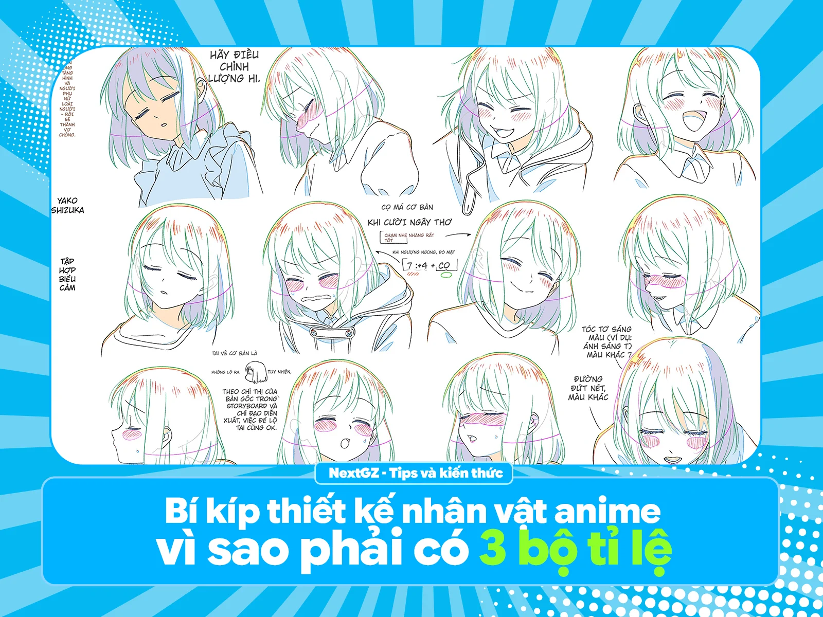 Thiết kế nhân vật anime: 3 tỉ lệ + 50 biểu cảm để lên phim đúng model-GenZ Academy