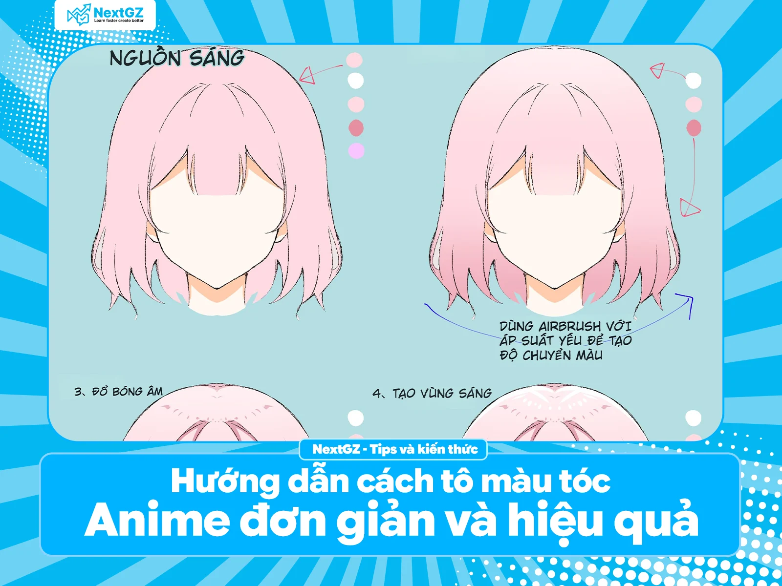 Hướng dẫn cách tô màu tóc Anime đơn giản và hiệu quả chỉ với 4 bước-GenZ Academy