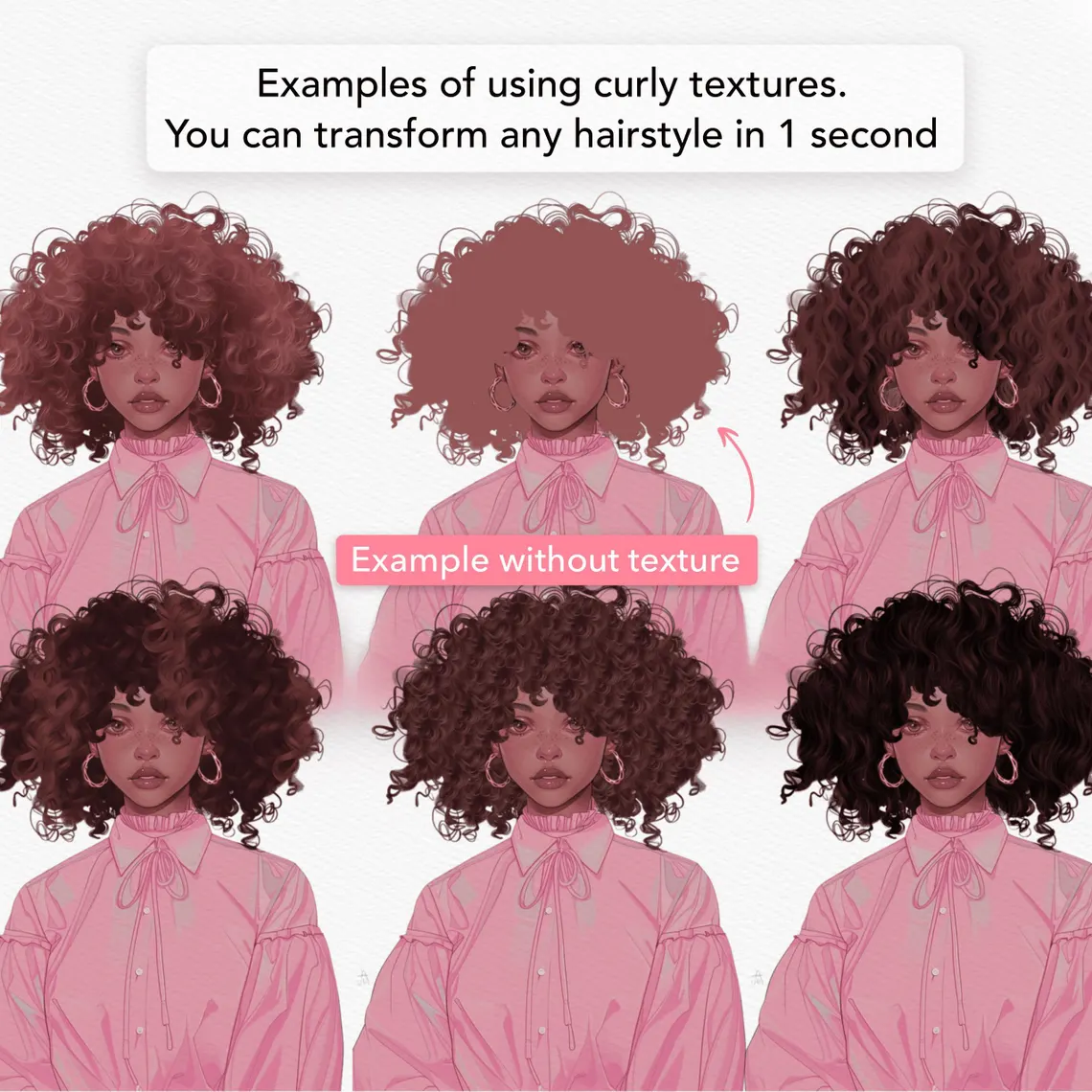 245 Cọ Tạo Texture Tóc Cho Procreate: Tóc Tết, Tóc Xoăn 6 20260222005739980-il_1140xN.6297787761_fm0i