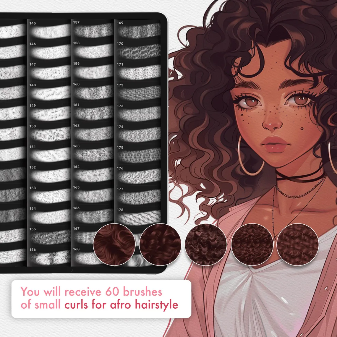 245 Cọ Tạo Texture Tóc Cho Procreate: Tóc Tết, Tóc Xoăn 8 20260222005740603-il_1140xN.6297787831_5meo