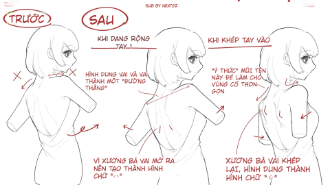 Cách vẽ lưng anime đẹp hơn: chỉnh vai, bả vai và cổ dễ áp dụng-GenZ Academy