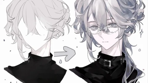 Cách tô màu tóc bạc anime: quy trình đổ bóng, hòa màu và hoàn thiện tóc xám đẹp hơn-GenZ Academy
