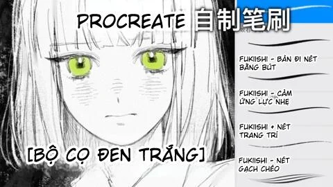 Brush Procreate Bộ cọ Fukiishi - tổng hợp đen trắng-GenZ Academy