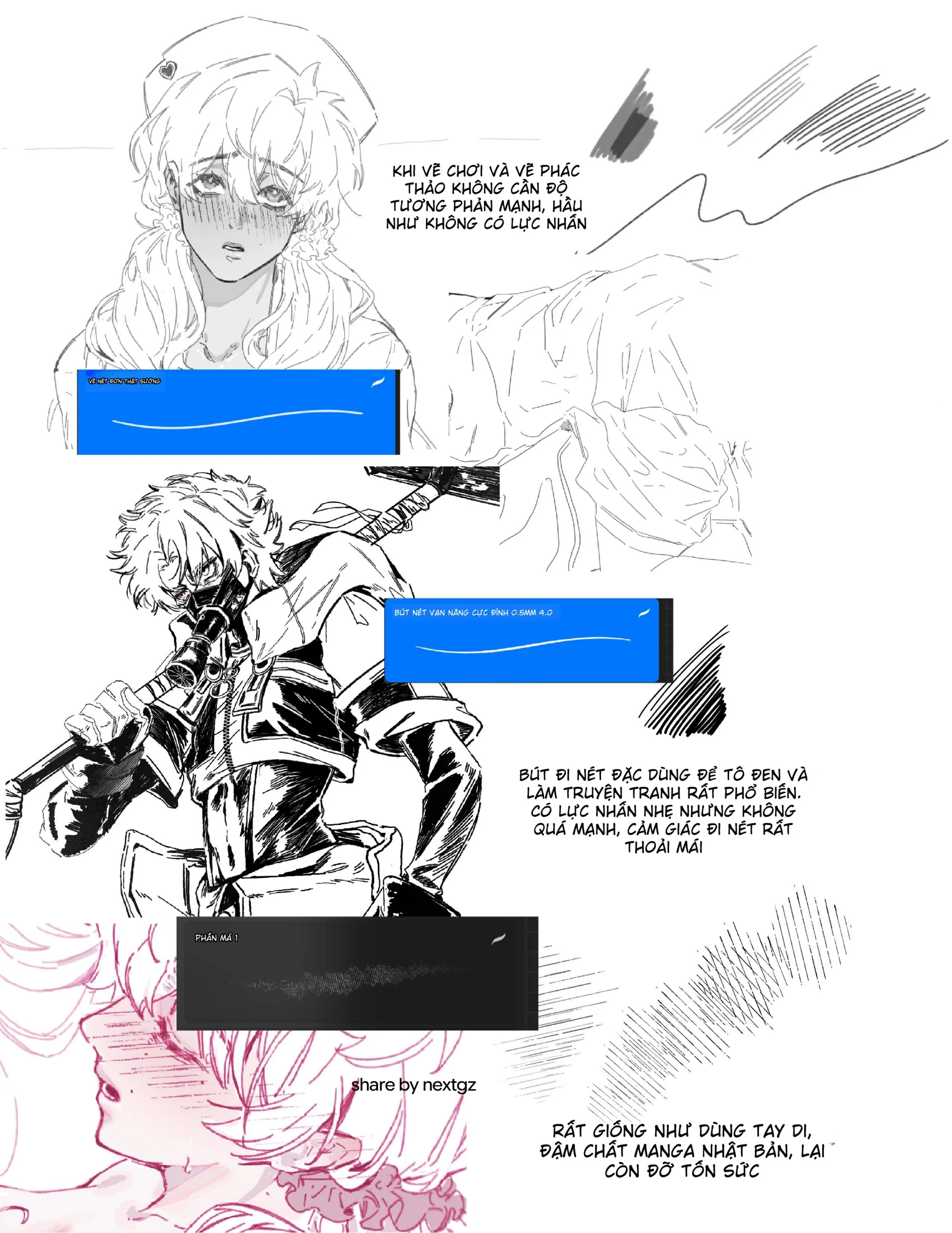 Brush Procreate Miễn Phí Cho Line Art Manga, Sketch Và Vẽ Nhân Vật-GenZ Academy