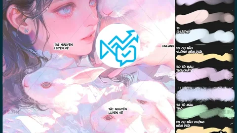 Bộ 160 Brush Procreate Và Photoshop Vẽ Anime, Đi Nét, Tô Màu, Airbrush, Thick Paint-GenZ Academy