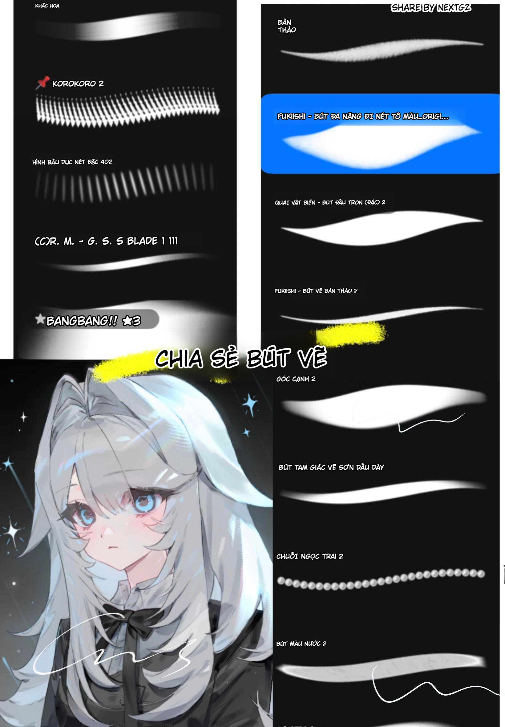 Bộ Cọ Procreate BangBang & Fudefude-GenZ Academy
