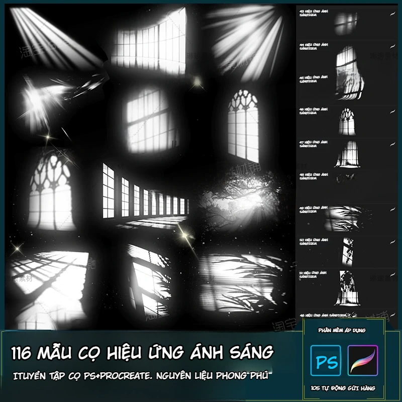 Bộ 116 Cọ Ánh Sáng và Bóng Đổ Cho Photoshop, Procreate 1 20260715174608313-3
