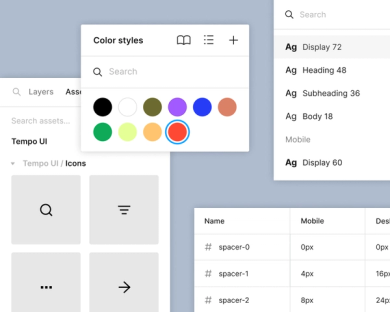 Design System Tối Thiểu Cho Website Nhỏ: Tokens, Components, States Và Accessibility 8 Giao diện design system với token, component và typography trong Figma