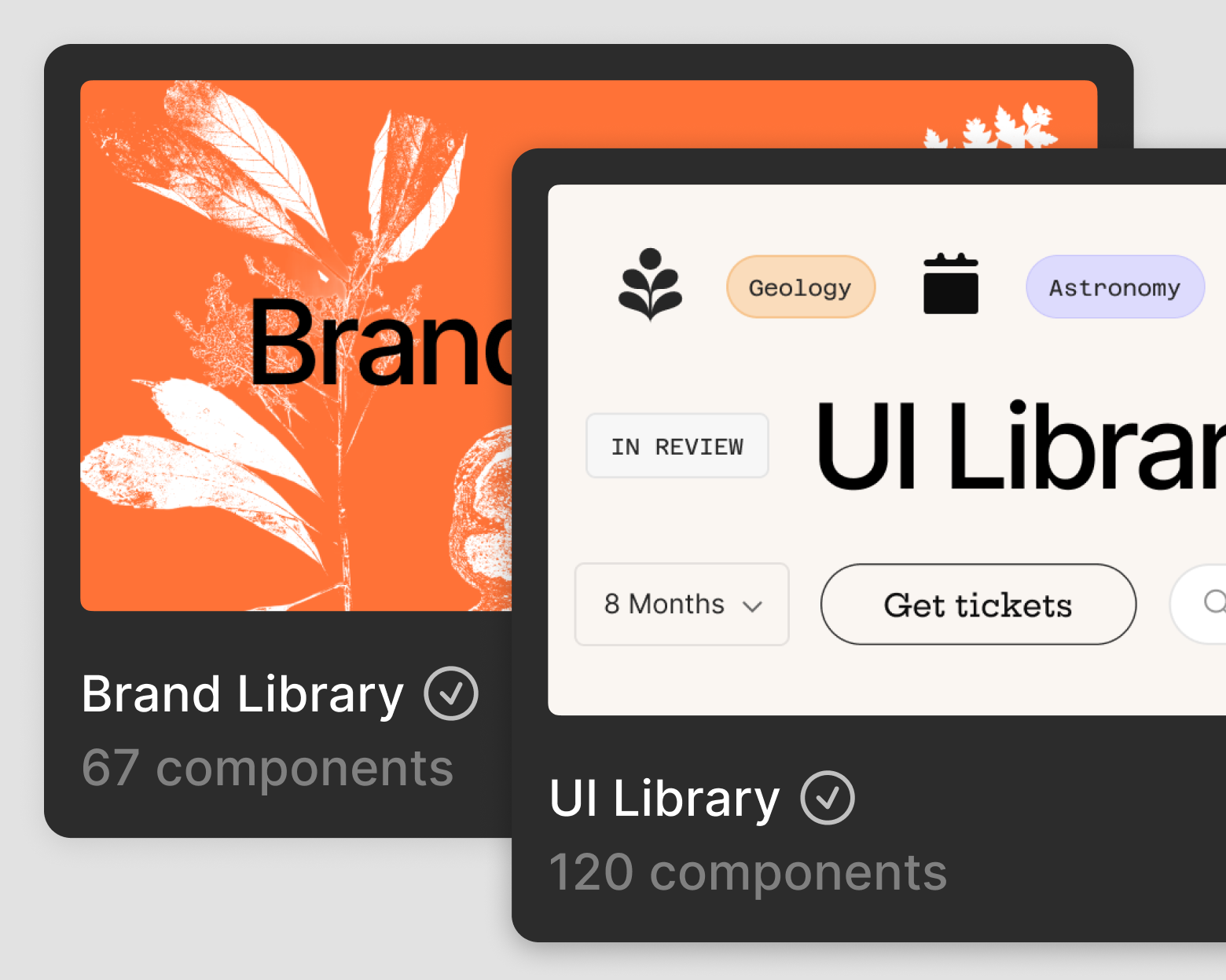 Thư viện component và design library trong Figma cho thấy typography cần được quản lý như một phần của hệ thống