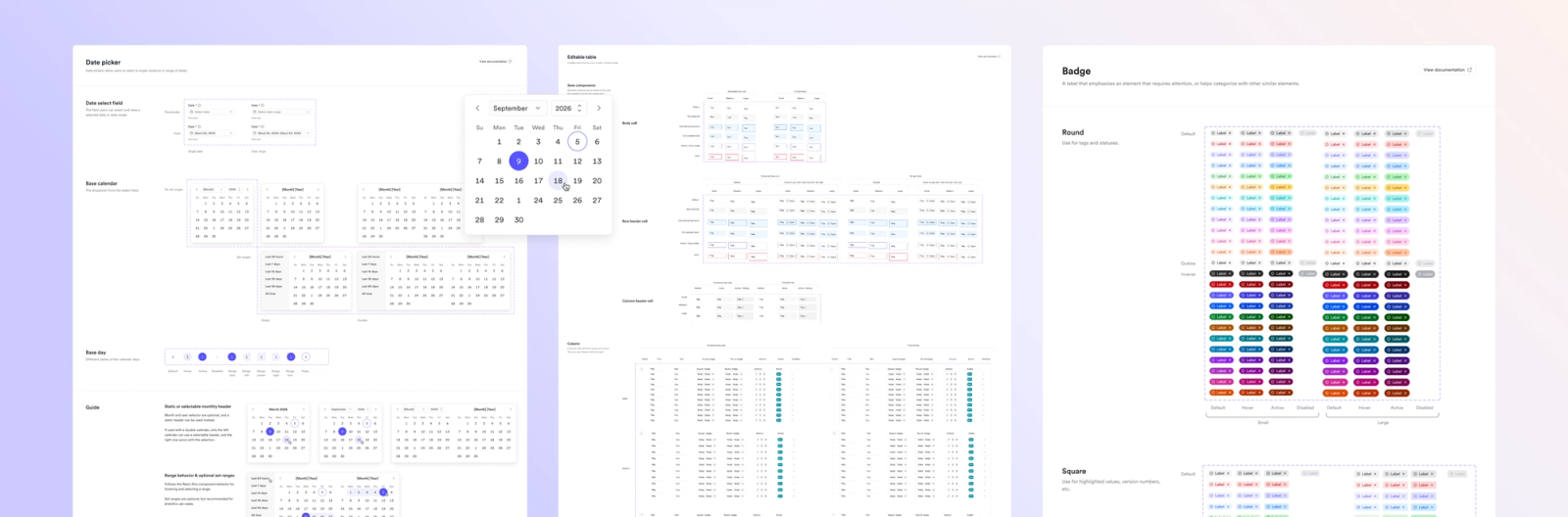 Tài liệu component và trạng thái trong design system Decagon minh họa cách typography được kiểm tra trong giao diện thật