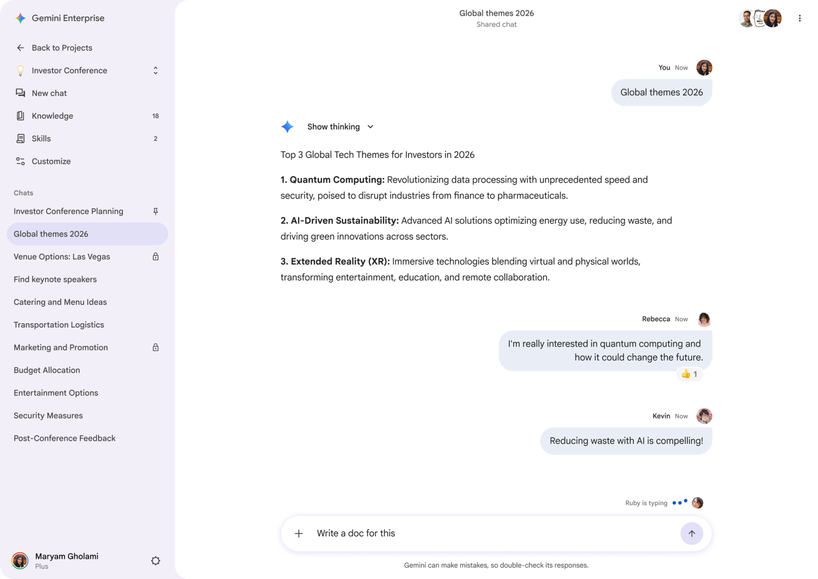 MCP Và AI Agent Cho Creator, Marketing 2026: Kiến Trúc Tool, Phân Quyền, Phê Duyệt Và Workflow Tự Động Hóa An Toàn 3 Giao diện group chat có nhiều thành viên cùng trao đổi với AI trong một dự án chung