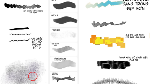 Share Free Bộ 11 Brush Huashijie Pro – Lineart, Texture, Highlight và Effect cho Digital Art-GenZ Academy
