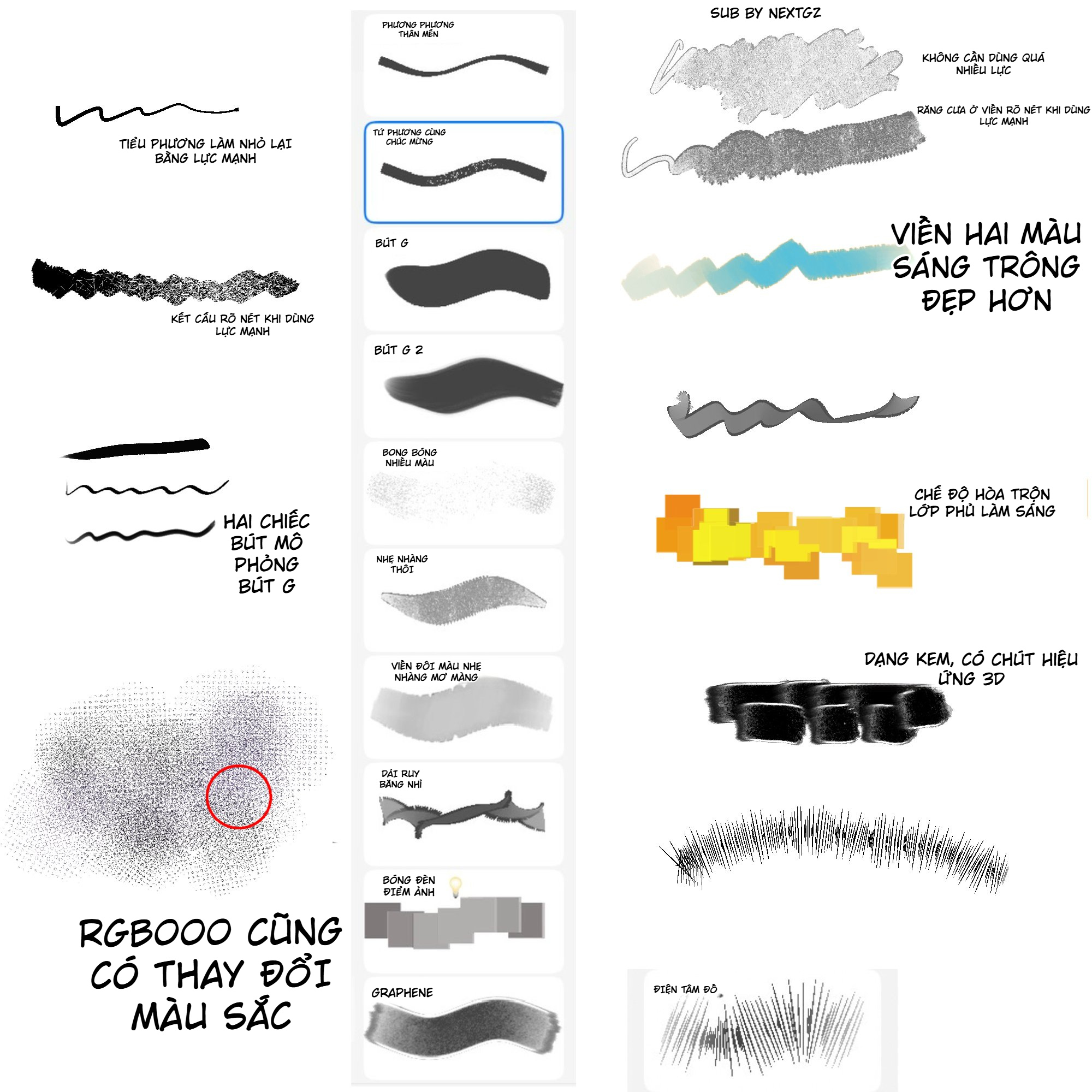 Share Free Bộ 11 Brush Huashijie Pro – Lineart, Texture, Highlight và Effect cho Digital Art-GenZ Academy